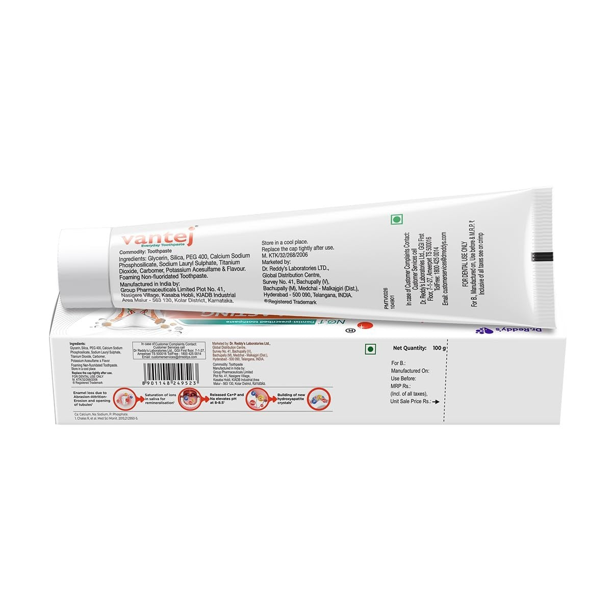 2 X Vantej Toothpaste for Sensitive Teeth Long Lasting Desensitizing Care 100g