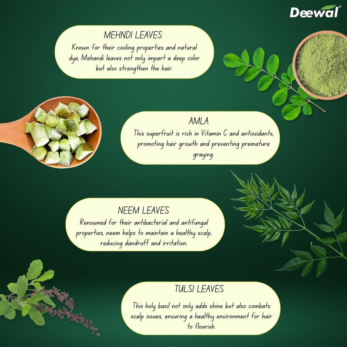 1x Deewal Herbal Mehandi Mehndi Henna Heena Hair Color 100% Natural Free Ship