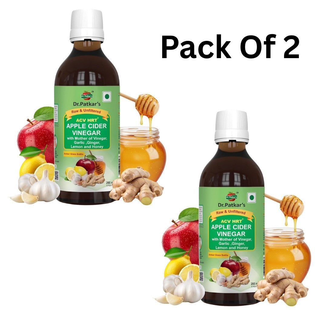 Dr. Patkar's Apple Cider Vinegar with Ginger Garlic Lemon &amp; Honey 200ml Pack 2