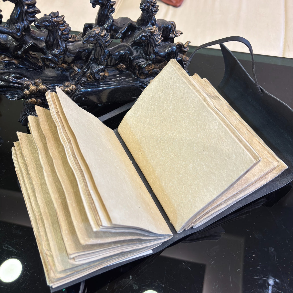 Genuine Leather Journal 7 x 5 Inch Rustic Vintage Bound Deckle Edge Notebook