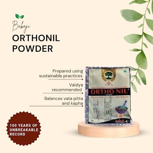 Babaji Herbals Ortho Nil Powder 4g Pack of 56 - Joint Knee Muscle Pain Relief