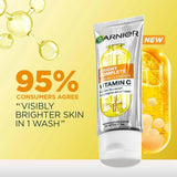 Garnier Vitamin C + Serum Face Wash | Visibly Brighter Skin in Just 1 Wash 100gm