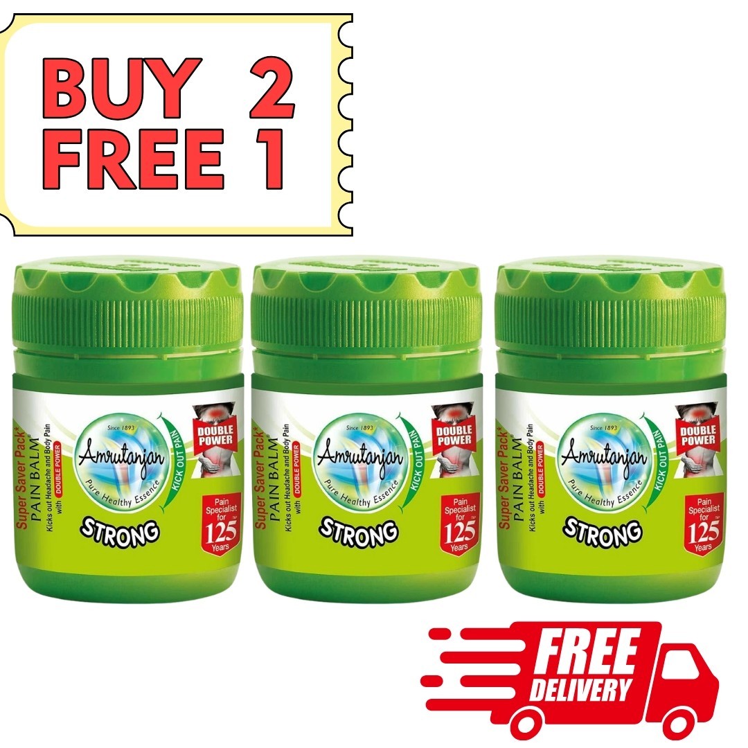 3X Amrutanjan Pain Balm 60ml Headache Migraine AND Cold+FREE SHIPPING