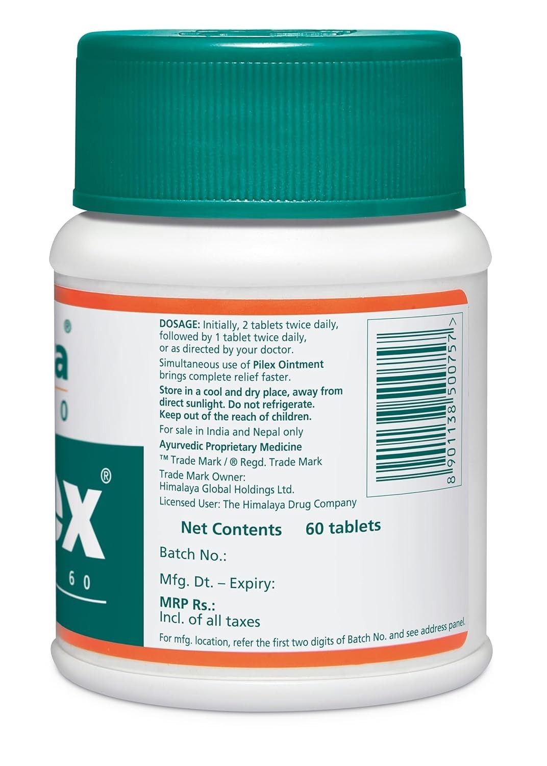 Himalaya Pilex 600 Tabs For Piles Pack of 10 + free shipping