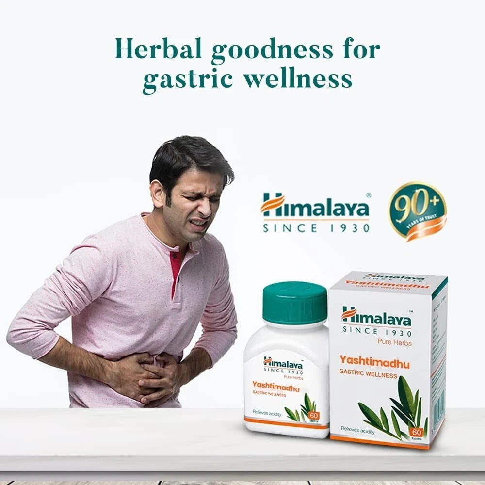 4X Himalaya Yashtimadhu 60 Tabs Relieves acidity Tablets+ Free shipping