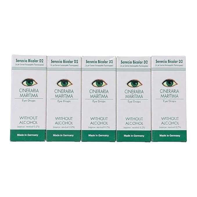 5 X Willmar Schwabe Germany Cineraria 10ml drops For Dry Itchy Eyes