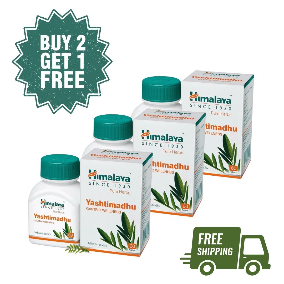 3X Himalaya Yashtimadhu 60 Tabs Relieves acidity Tablets+ Free shipping