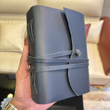 Genuine Leather Journal 7 x 5 Inch Rustic Vintage Bound Deckle Edge Notebook