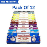 Satya Nag Champa Agarbatti Assorted Incense Sticks 15g x 12 Pack- Free Shipping
