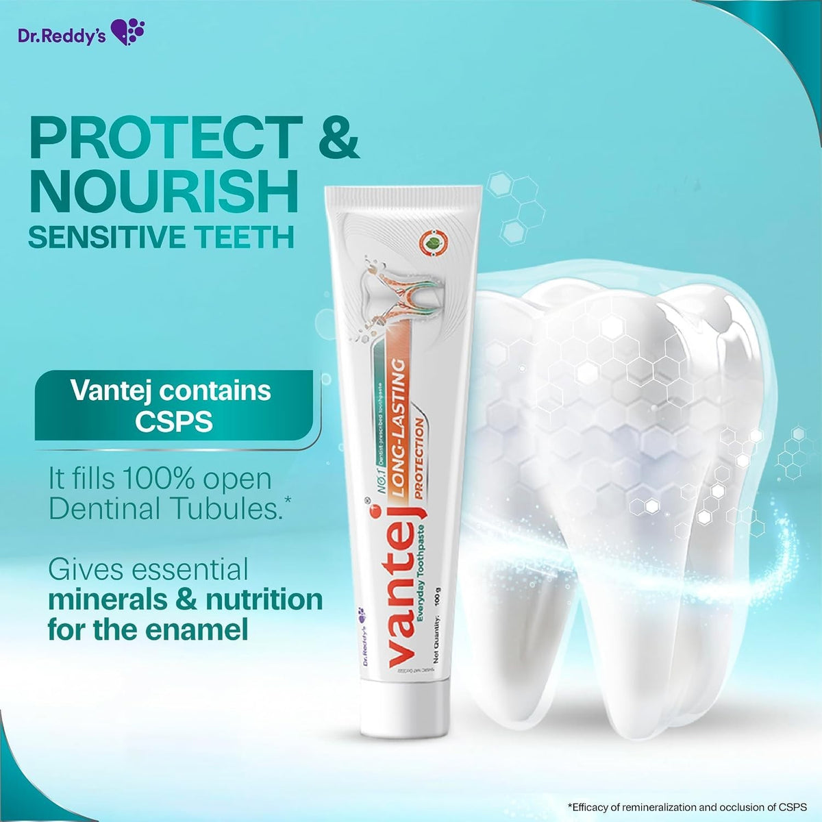 Vantej Toothpaste for Sensitive Teeth Long Lasting Desensitizing Care 100g