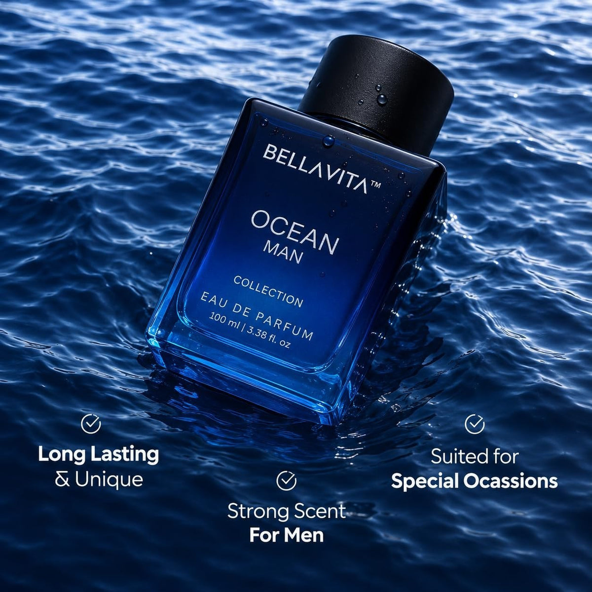 Bella Vita Luxury Men Ocean Aquatic EDP 100ml Perfume With Marine, Orchid &amp; Musk