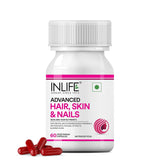 INLIFE Biotin Hair Skin Nails Supplement Multivitamin 60 Veg Capsules-Free Ship