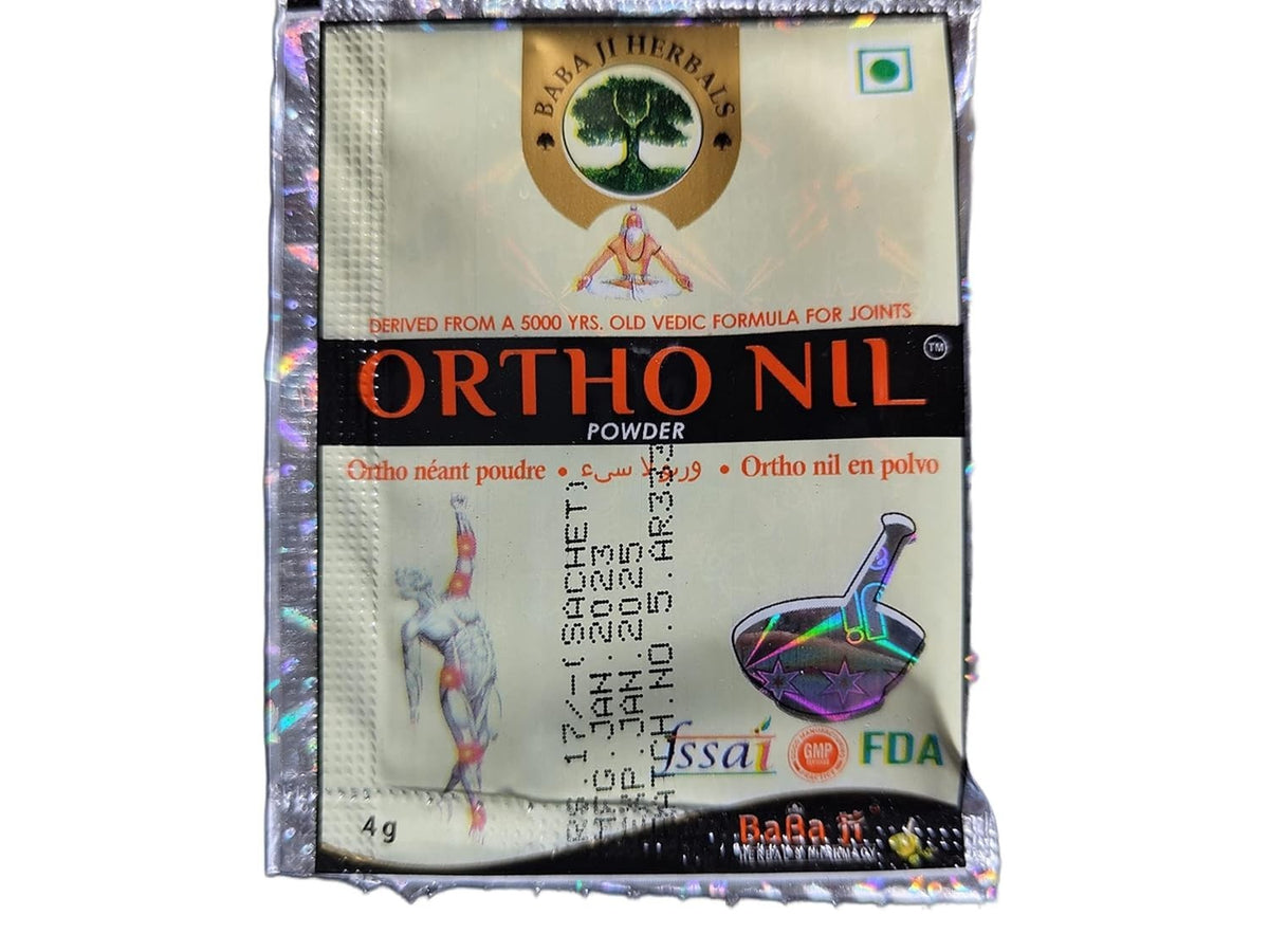 Babaji Herbals Ortho Nil Powder 4g Pack of 56 - Joint Knee Muscle Pain Relief