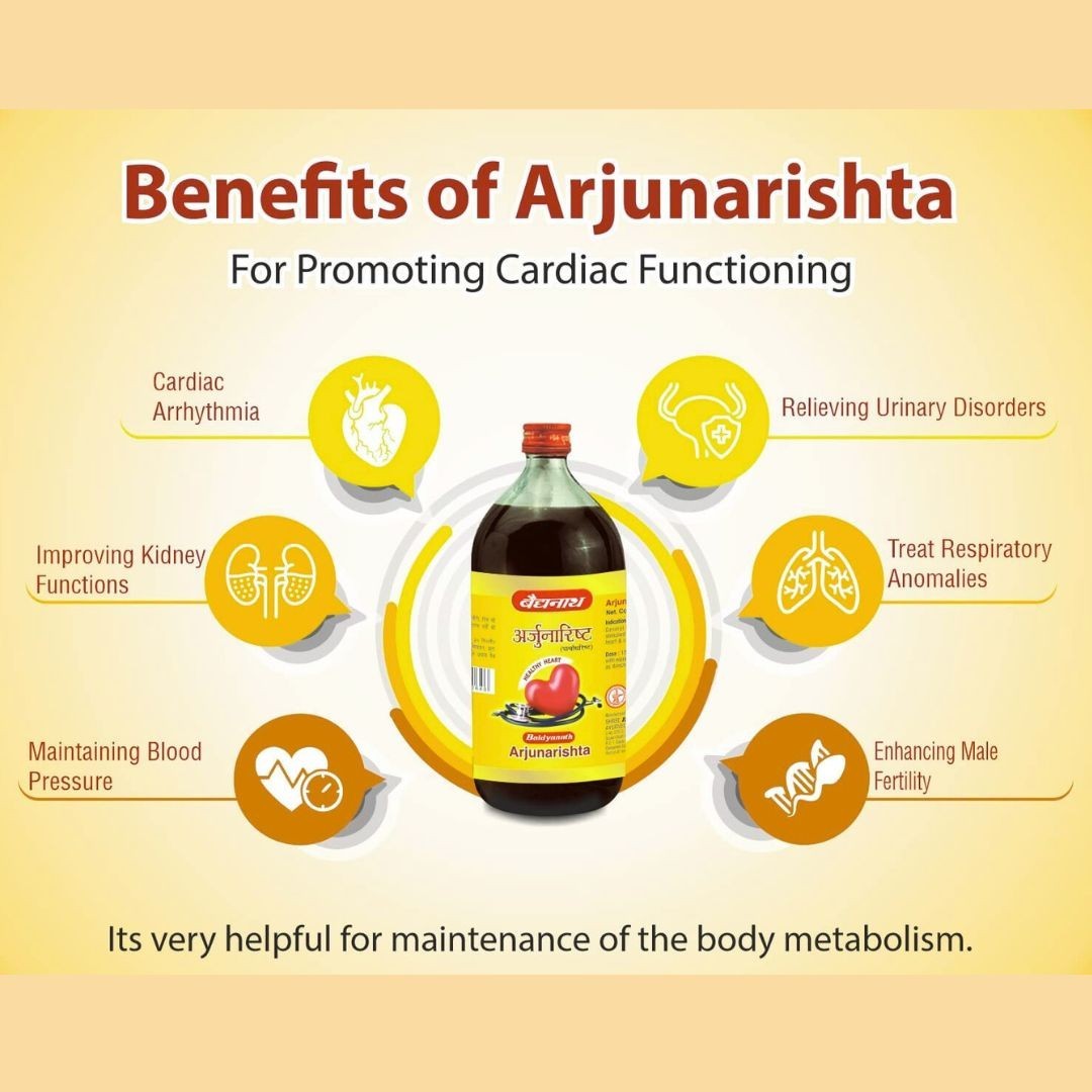Baidyanath Ayurved Arjunarishta Herbal Tonic For Heart and Digestion pack of 2