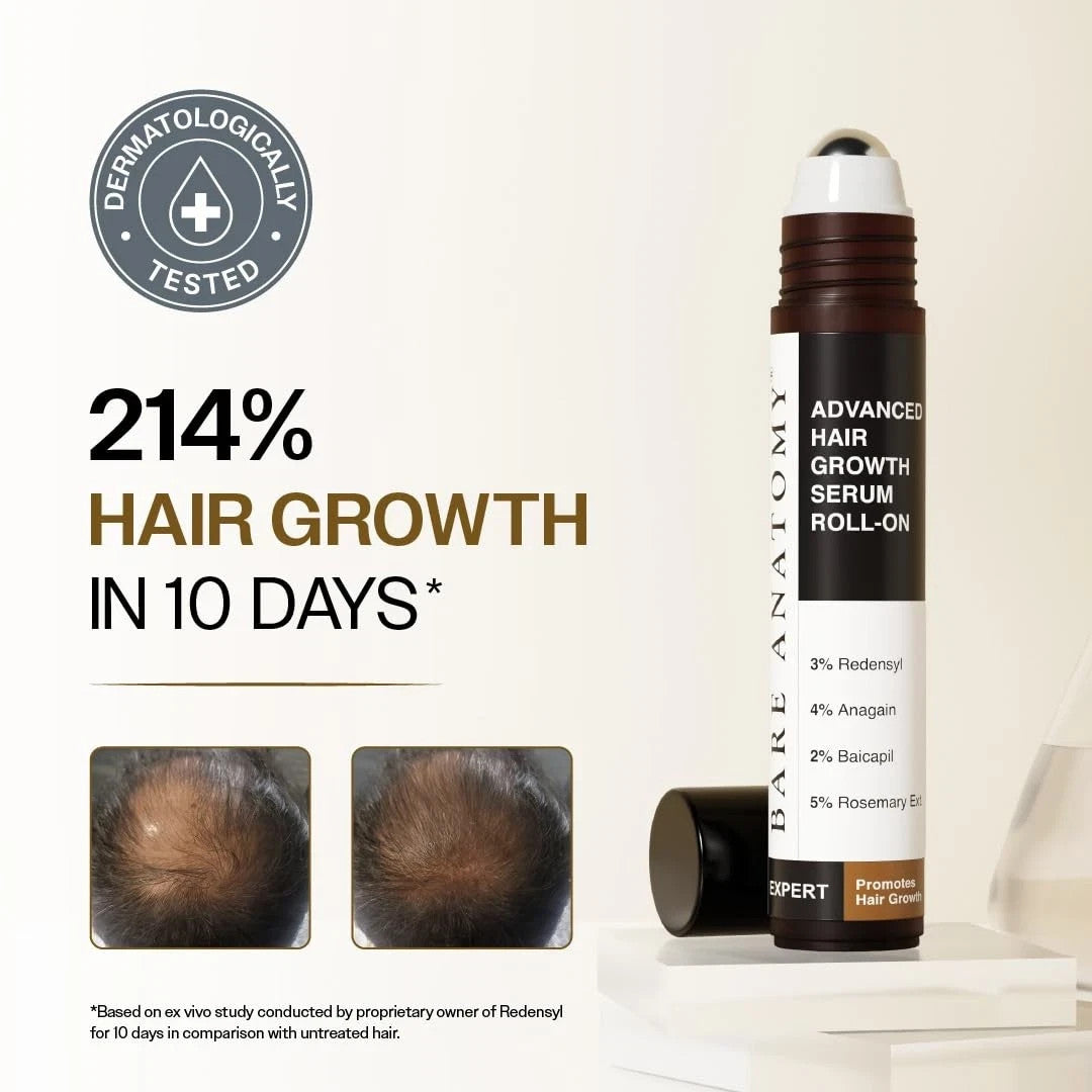 Advanced Hair Growth Serum Roll-On 25ML Reduces Hair Fall- FREE SHIPPING