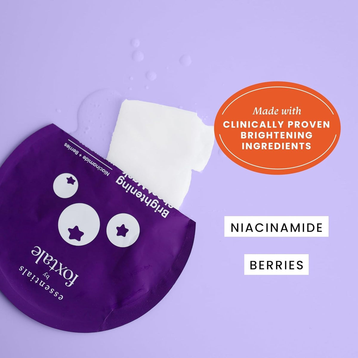 Foxtale Brightening Sheet Mask 26g Niacinamide &amp; Berries for Radiant Skin
