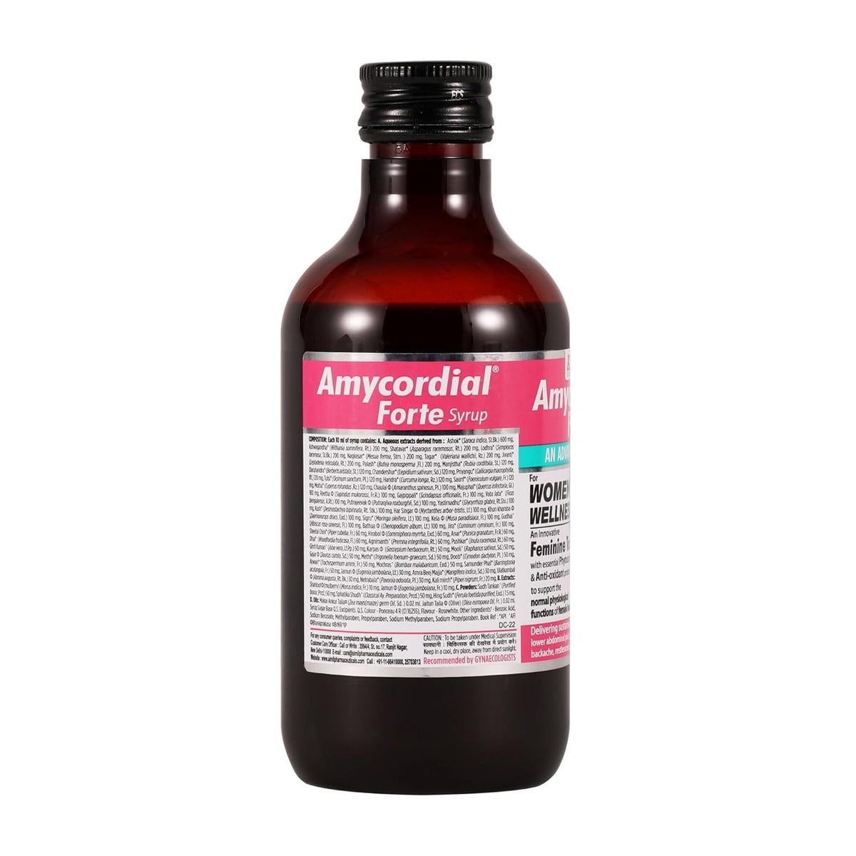 AIMIL Amycordial Forte Syrup 200ml | Women’s Wellness Tonic with Ashoka &amp; Shatav