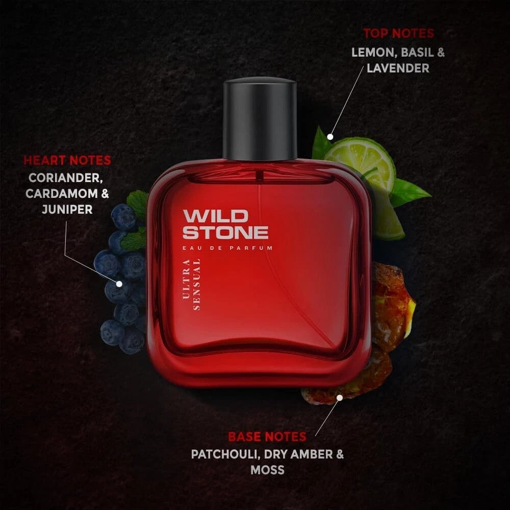 Wild Stone Ultra Sensual Long Lasting Perfume for Men, 100ml,Masculin<wbr/>e Fragrance