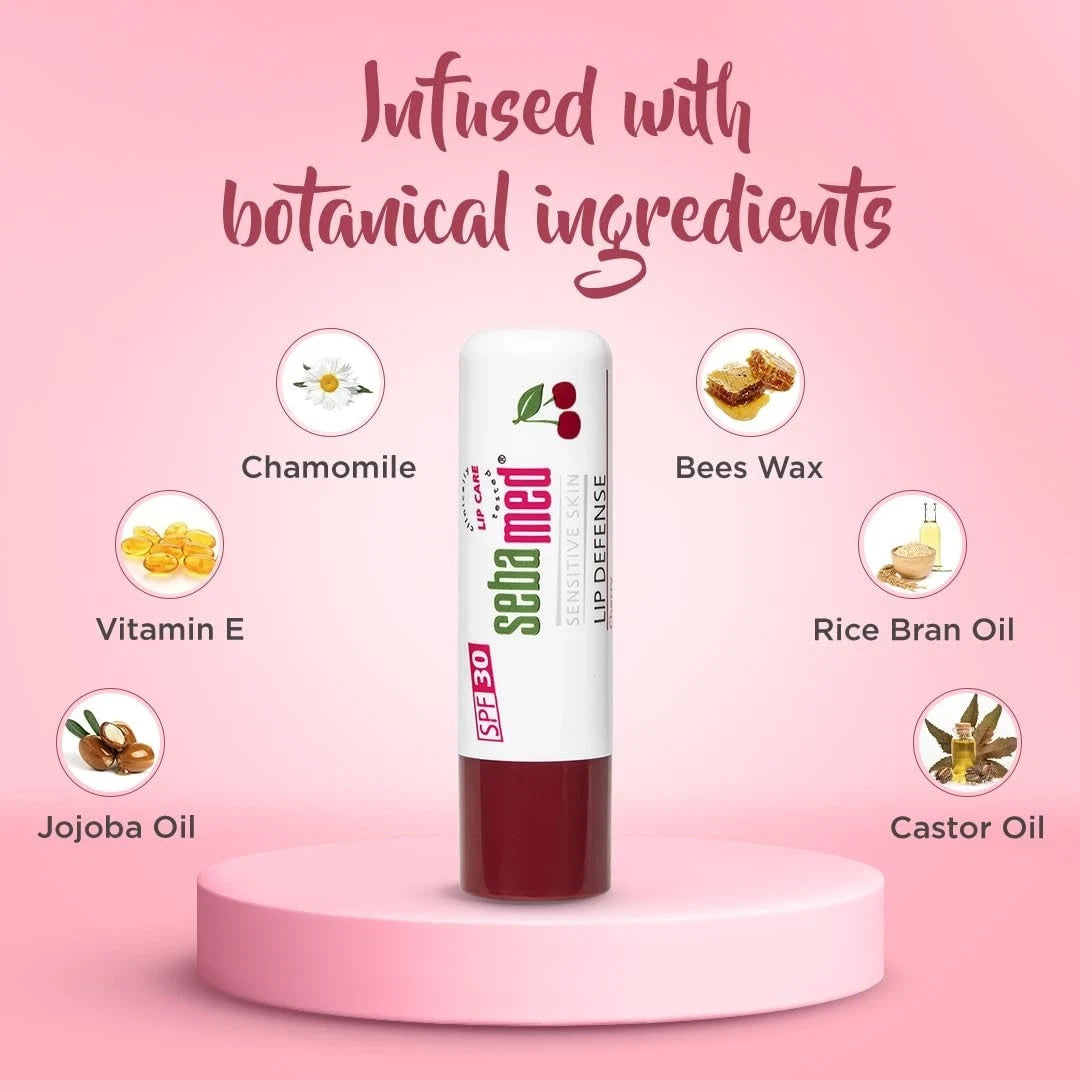 Sebamed Lip Defense Cherry SPF30 Balm Dry Chapped Lips 4.8g-FREE SHIPPING