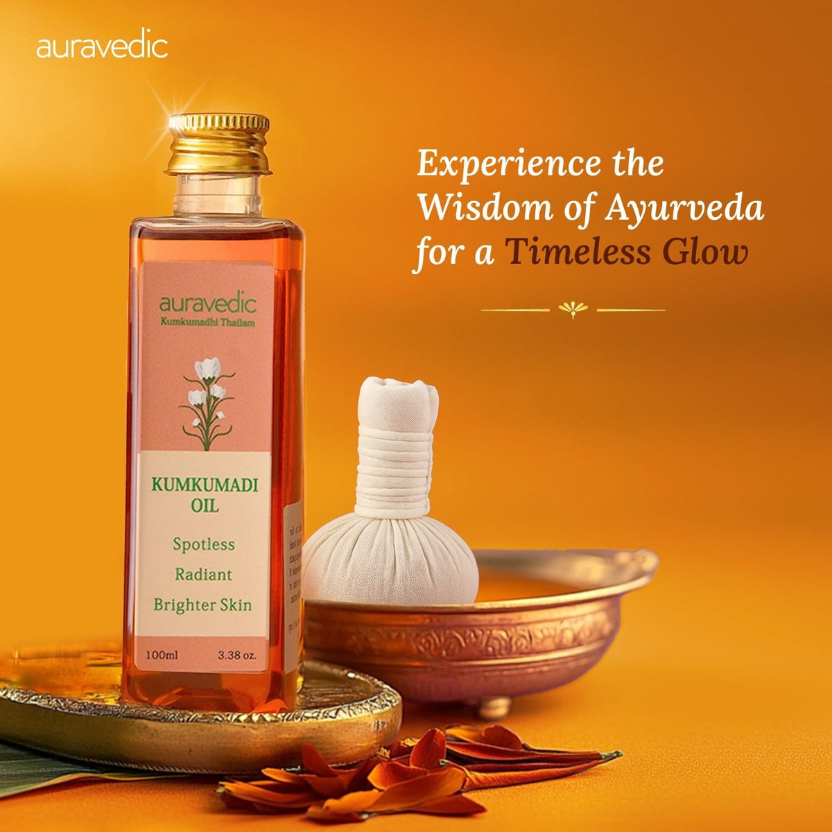 Auravedic Kumkumadi Tailam Face Oil For Glowing Skin 100ml + Free Ship