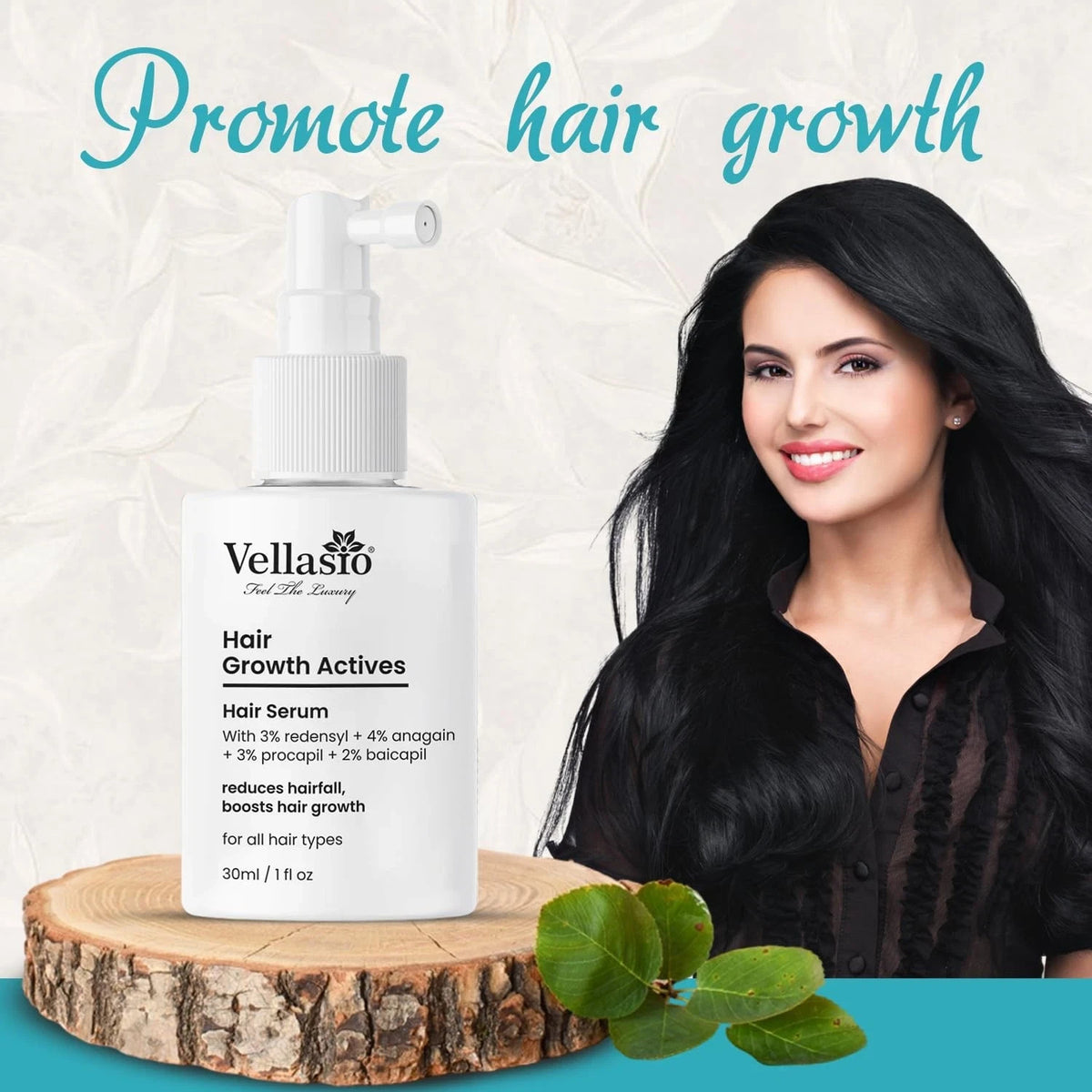 Vellasio Hair Serum Reduces Hairfall Redensyl, Anagain, Baicapil 30ml-Free Ship