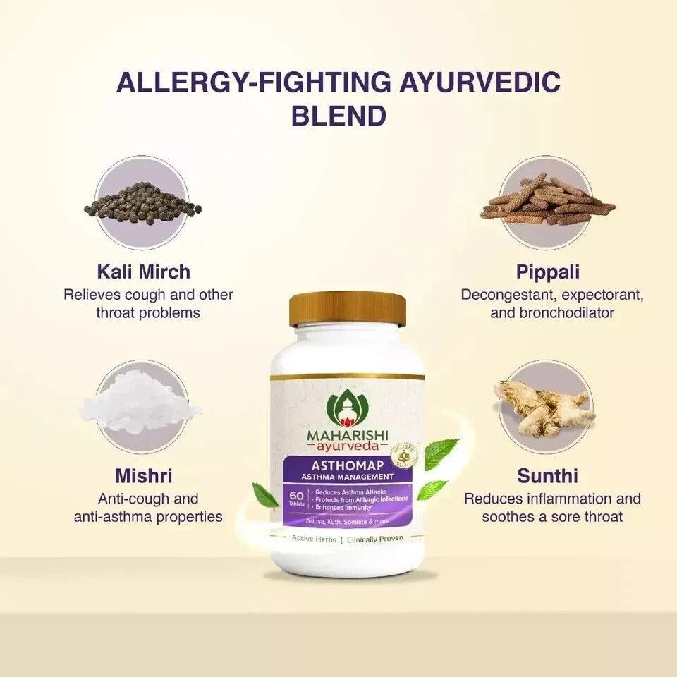 Maharishi Ayurveda Asthomap 60 Tablets Each Pack of 4 + Free Shippin