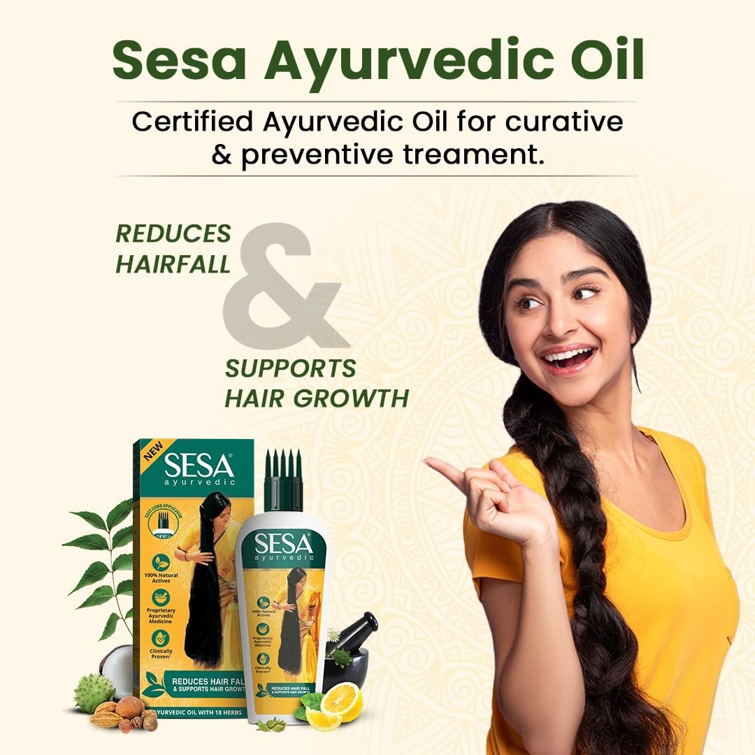 Sesa Ayurvedic Hair Oil for Hair Fall &amp; Hair Growth 100 Ml Free Shipping