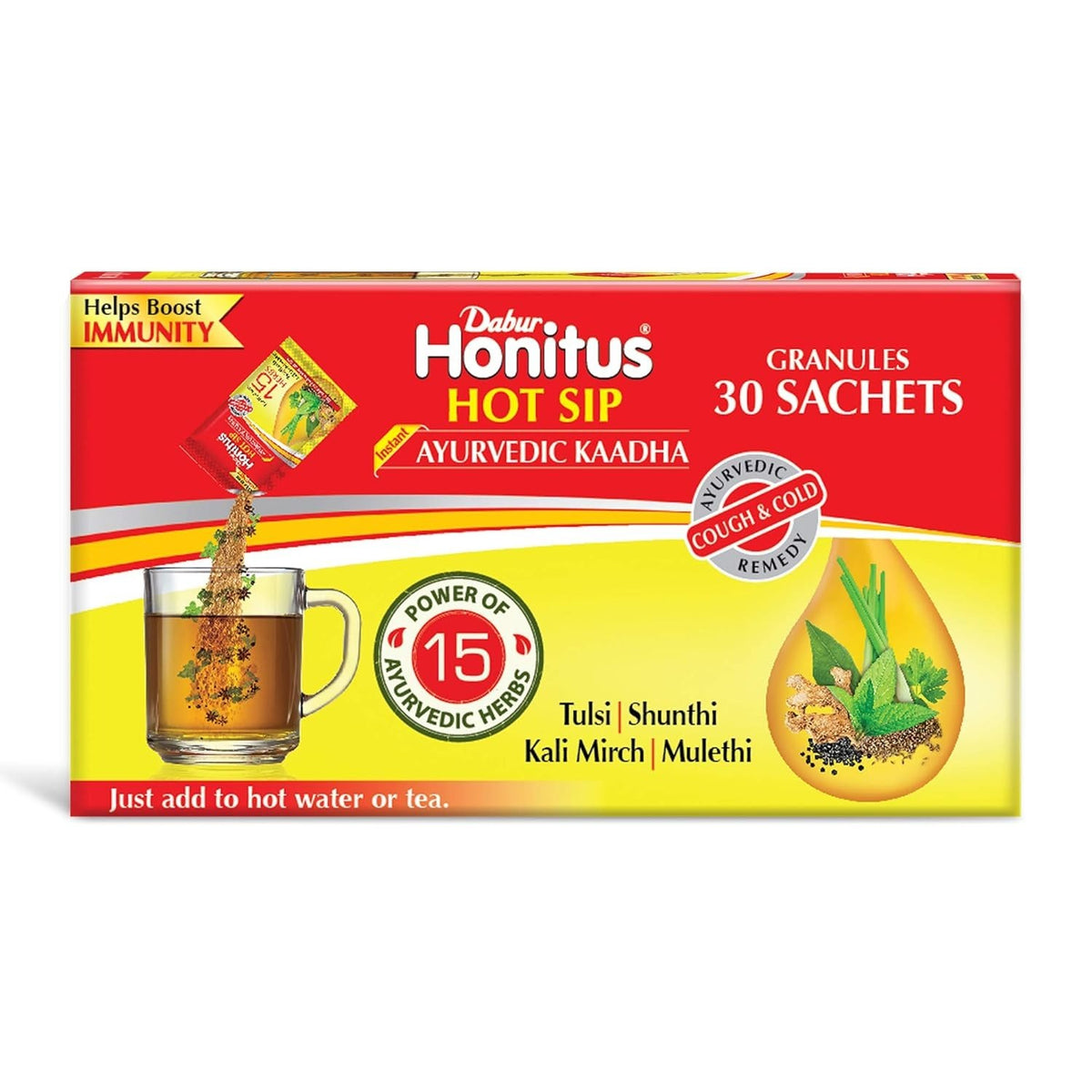 Dabur Honitus Hot Sip Ayurvedic Kaadha 30 sachet + FREE SHIPPING