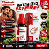(3 Pack) Menherb MH-51 Homeopathic Drops 30ml for Men Stamina &amp; Wellness