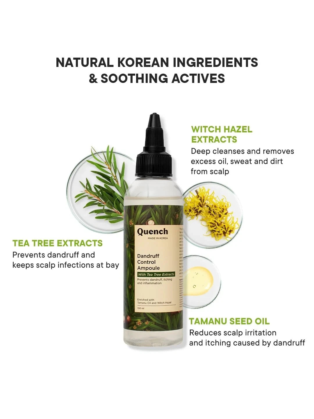 Quench Hair Serum 100ml for Dandruff Control with Tea Tree Extracts