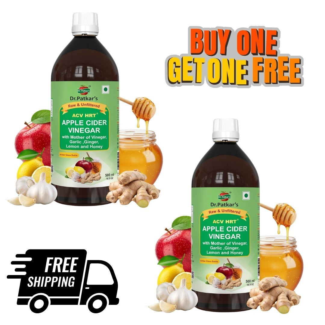 Dr. Patkar's Apple Cider Vinegar with Ginger Garlic Lemon &amp; Honey 500ml Pack 2