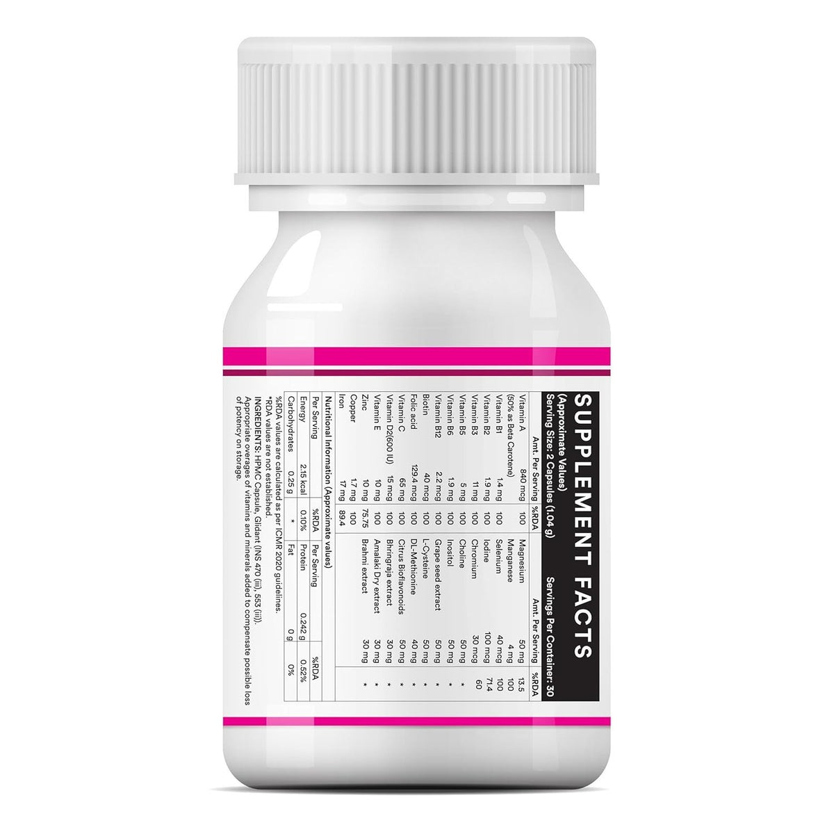 INLIFE Biotin Hair Skin Nails Supplement Multivitamin 60 Veg Capsules-Free Ship