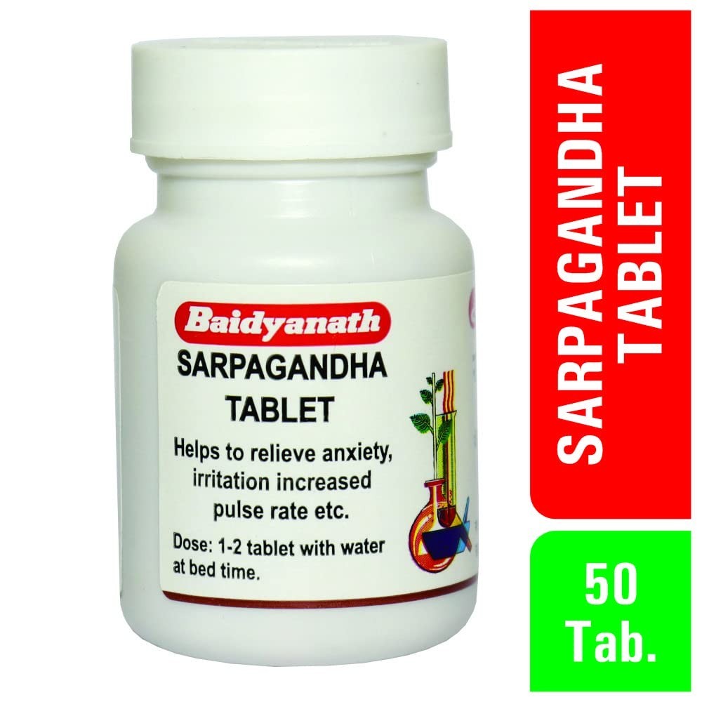 4X Baidyanath SARPAGANDHA Tablets (50tab) Ayurvedic Helpful in Insomnia