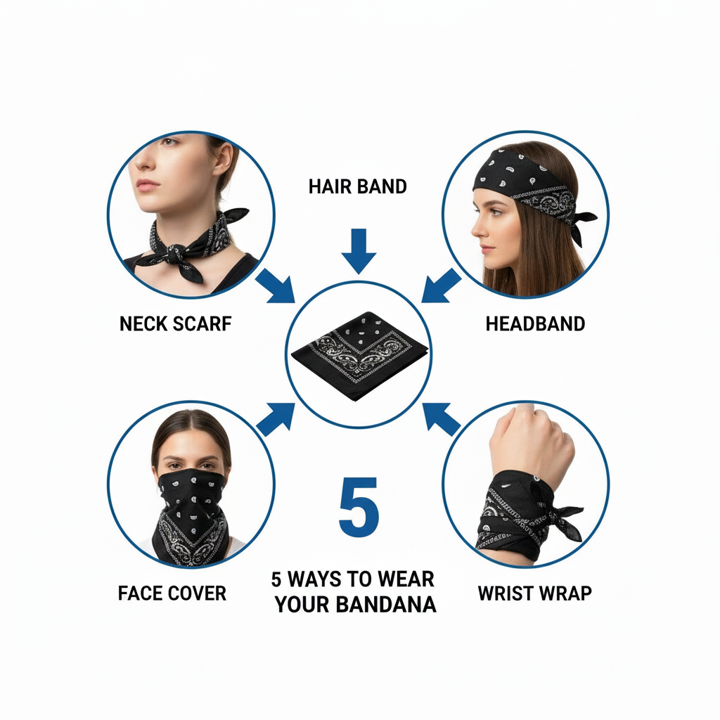 12 Black Bandana 100%Cotton Paisley Print Double-Sided Scarf Head Neck FaceMasks