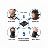 12 Black Bandana 100%Cotton Paisley Print Double-Sided Scarf Head Neck FaceMasks
