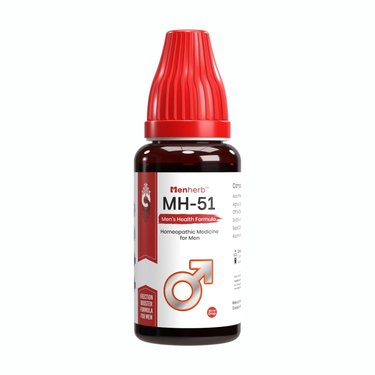 (3 Pack) Menherb MH-51 Homeopathic Drops 30ml for Men Stamina &amp; Wellness