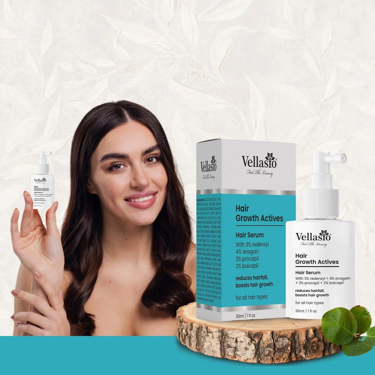 Vellasio Hair Serum Reduces Hairfall Redensyl, Anagain, Baicapil 30ml-Free Ship