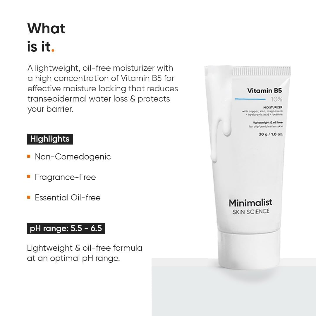 Minimalist Vitamin B5 10% Skin Moisturizer (30g) Free Delivery