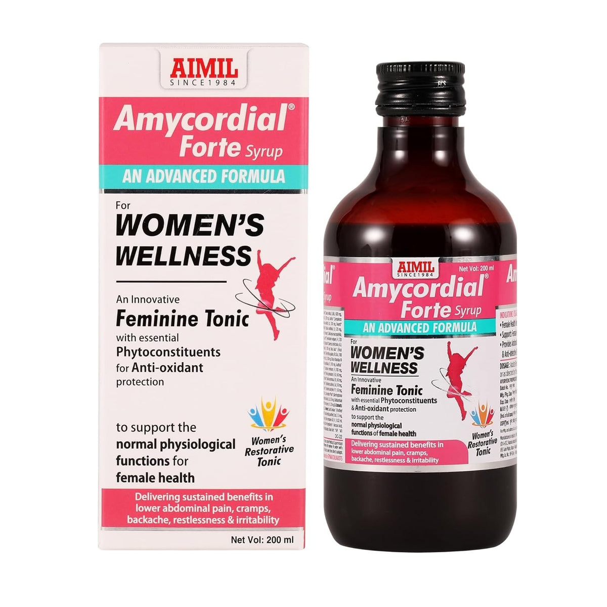 AIMIL Amycordial Forte Syrup 200ml | Women’s Wellness Tonic with Ashoka &amp; Shatav
