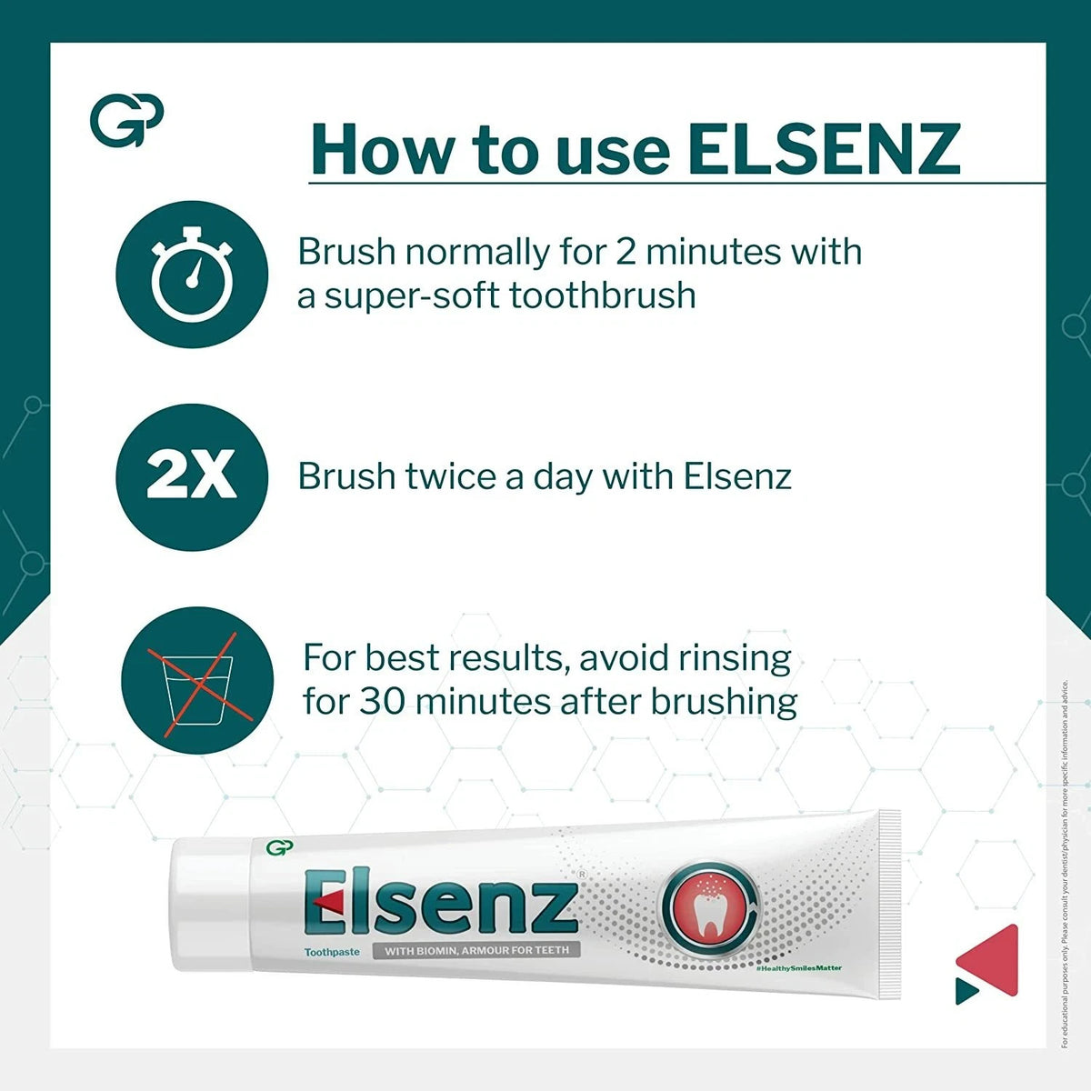 Elsenz Anti Cavity Fluoride Toothpaste 70g Pack of 2 Fresh Breath Free Shipping