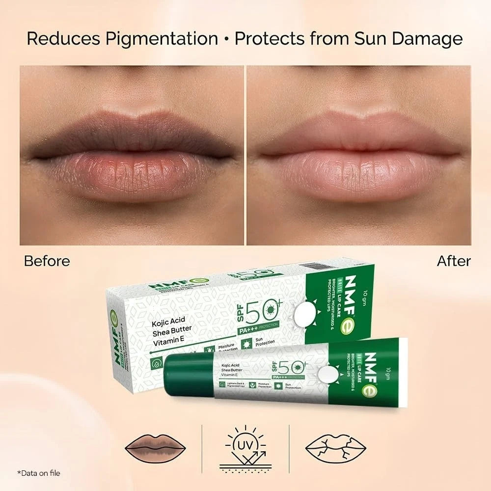 NMFe Brite Lip Care SPF 50 PA+++ Brightening Hydrating Lip Balm 10gm Free Ship