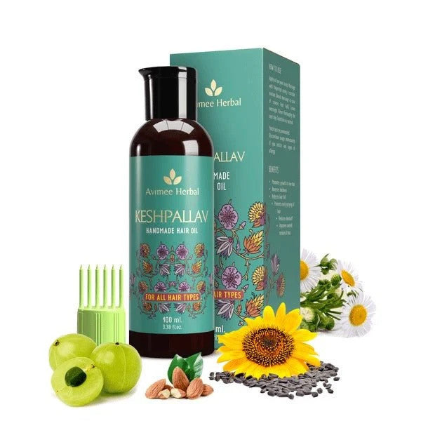 2x Avimee Herbal Keshpallav Hair Oil Growth Amla Castor 100ml-FREE SHIP