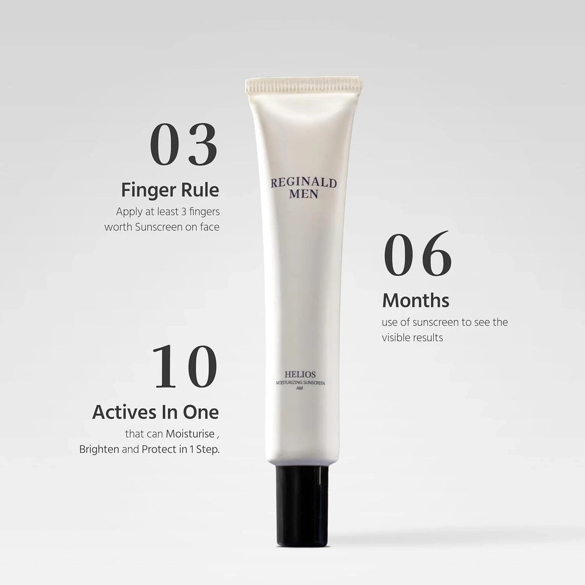 Reginald Men Sunscreen SPF 50 PA++++ Brightening &amp; Moisturizing 50g Pack of 2
