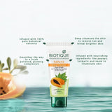 Biotique Papaya Deep Cleanse Face Wash Gentle Exfoliating Glowing Skin Herbal