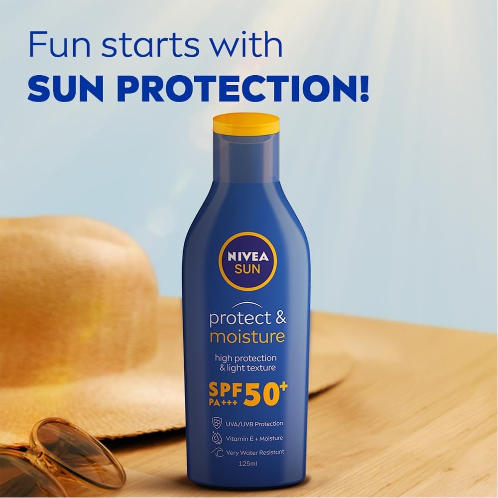NIVEA Sun Lotion SPF 50 Water Resistant Sunscreen for Men &amp; Women 125ml'