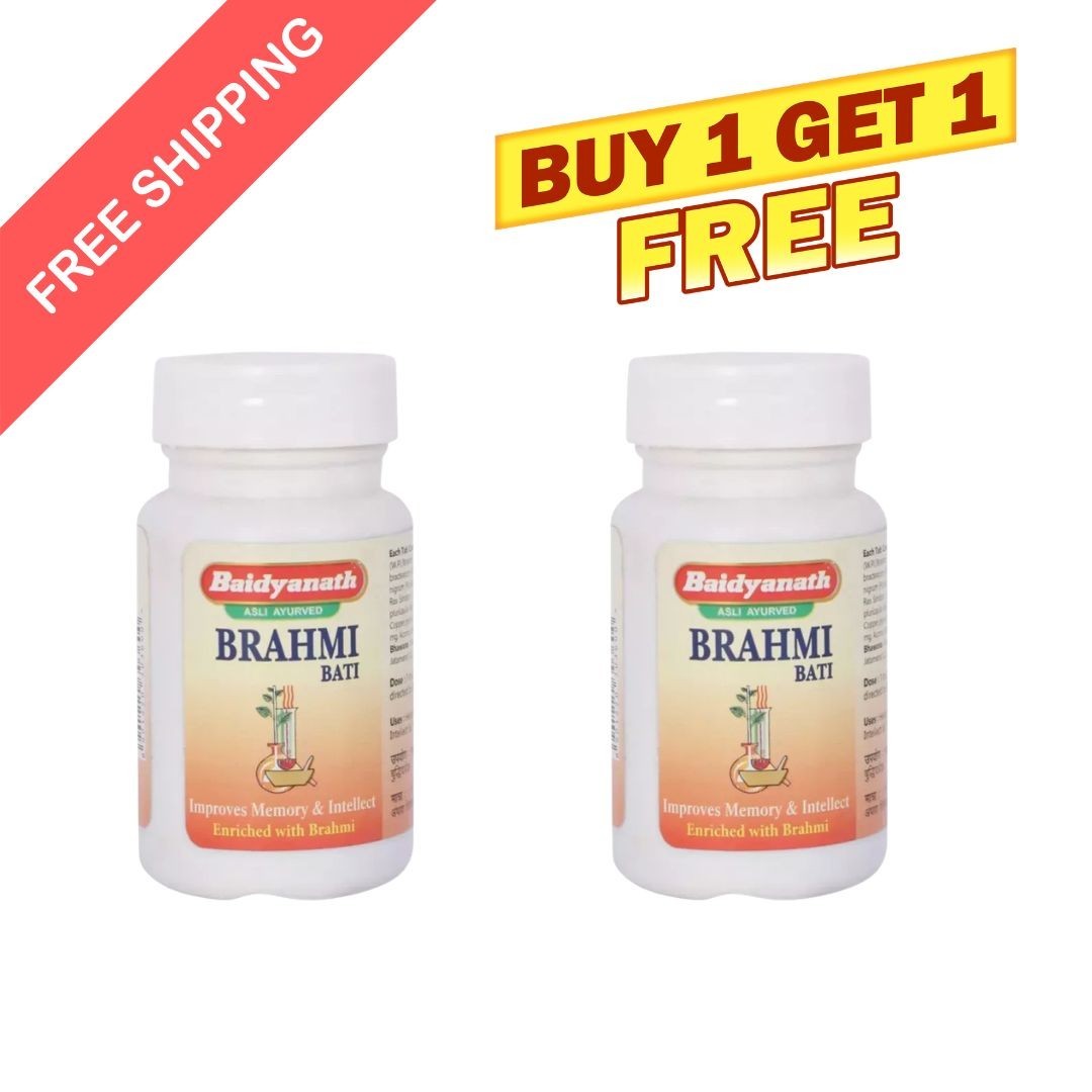2X Baidyanath Brahmi Bati 80 Tablets Herbal Ayurvedic Memory Wellness