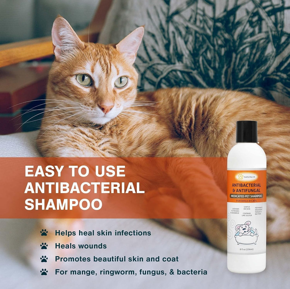 Healthy Paw Life Lime Sulfur Pet Shampoo for Skin &amp; Coat Care, 236ml