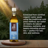 2Pure &amp; Sure Organic Cold Pressed Castor Oil 250ml For Hair Growth and Skin Care