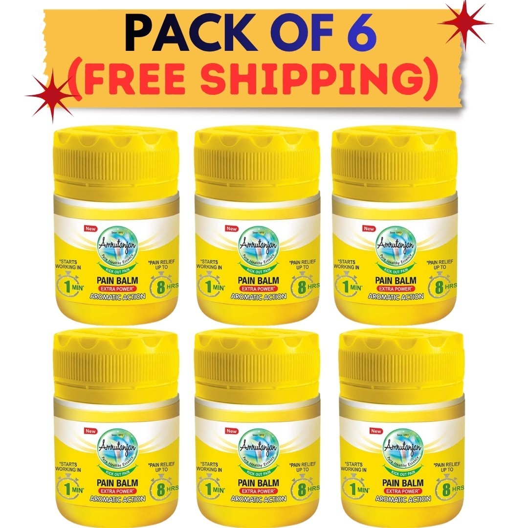 6X AMRUTANJAN Pain Balm Strong For Headache Migraine Cold+FREE SHIPPING