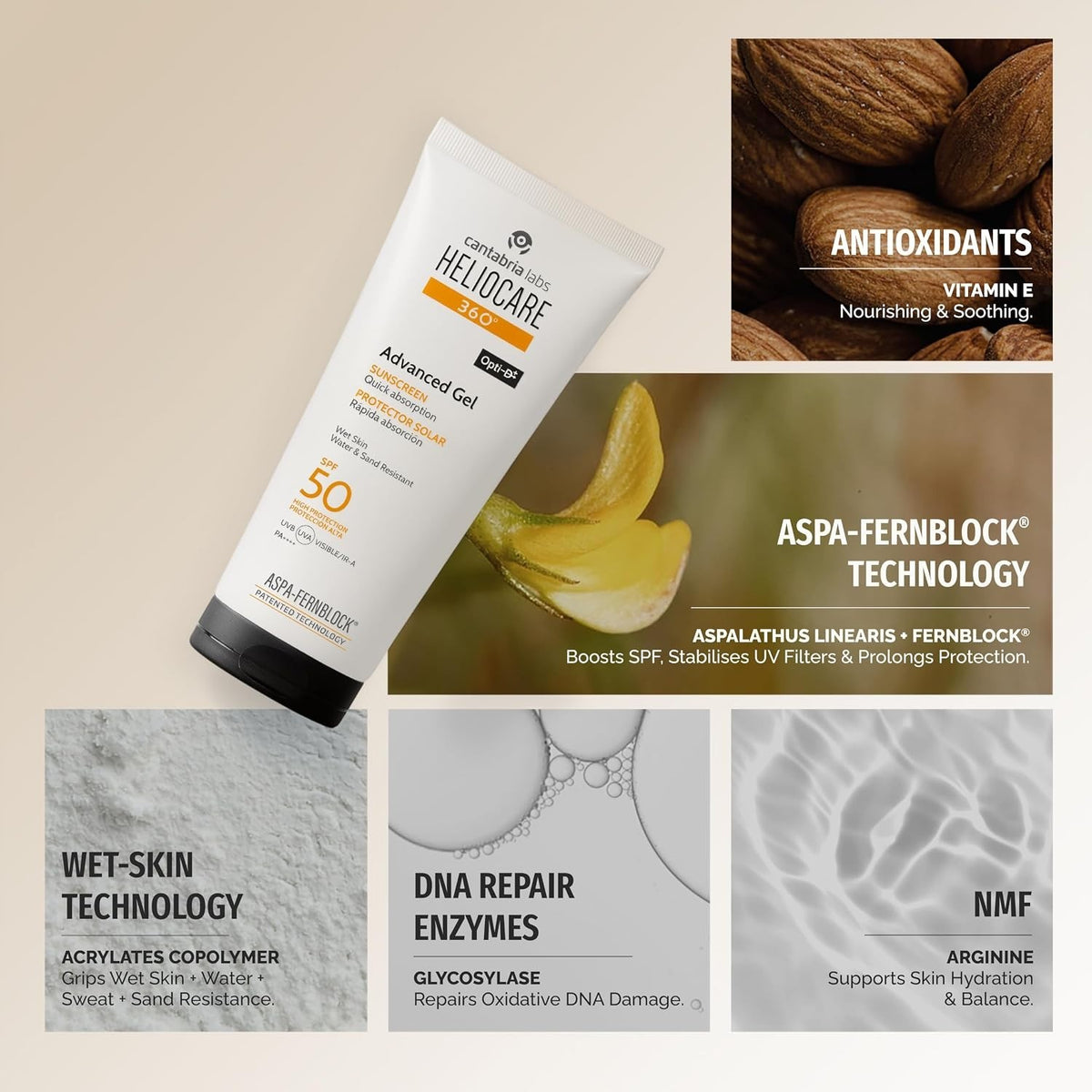 Heliocare Color Gel Cream SPF 50 Tinted Sunscreen - Light 50 ml free shipping